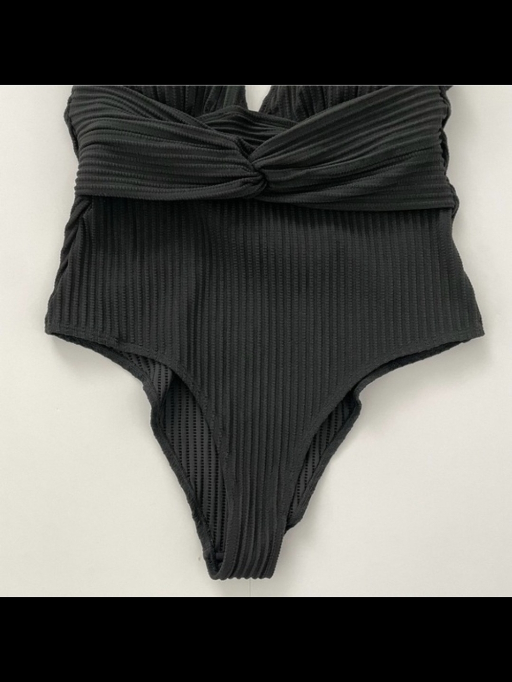  Black Ginger Ribbed & Ruched One- Piece By Cupshe - Picture 7 of 14